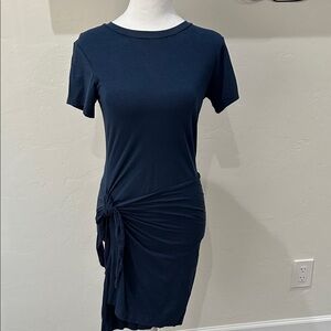 ♥️ Casual faux wrap Navy Blue Women's Dress